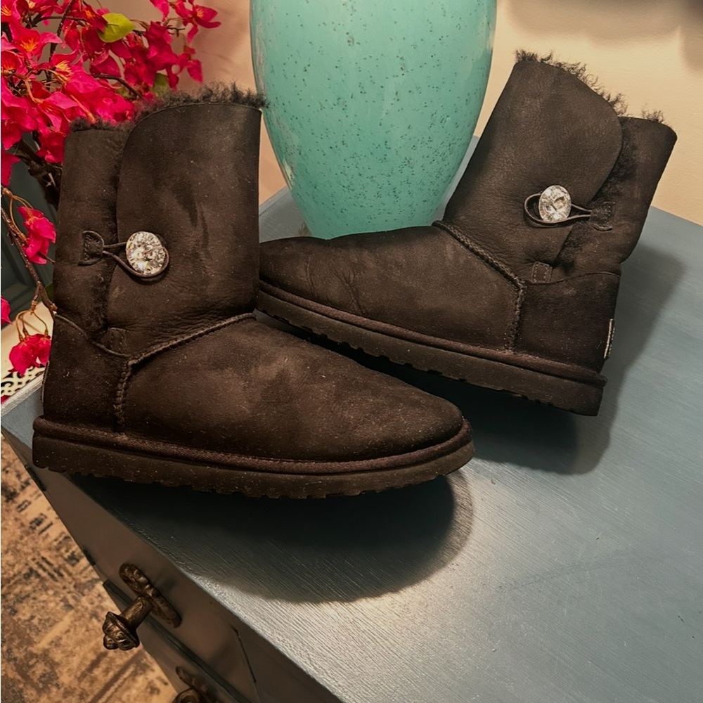 UGG Limited Edition Baily Bling  Sz 9 Fold down Shaft (not mini) Sherpskin